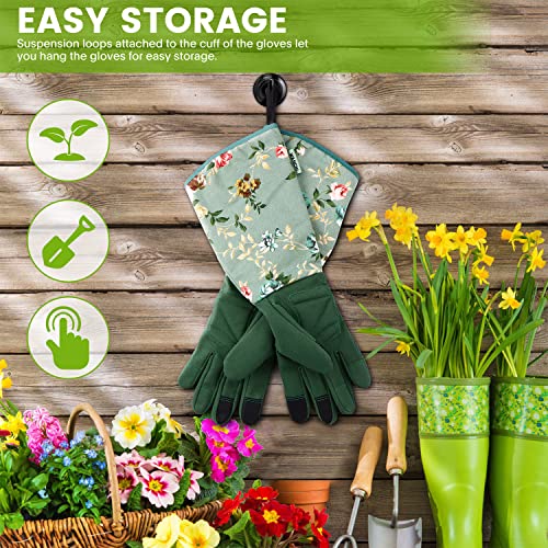 WANCHI Gardening Gloves for Women Gift,Yard Work Garden Gloves,Green Medium | Long Garden Gloves for Women,Gardener Gardening Gifts for Women,Outdoor Heavy Working Gloves for Men,Weed,Pruning,Lawn Glove