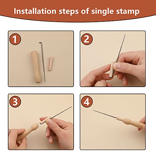 Mayboos 74 Pcs Felting Needles 36/38/40 Gauge Needle Felting Supplies | Needle Felting Tools with 3 Sizes Felting Needles Wooden Handle for Beginner Professional