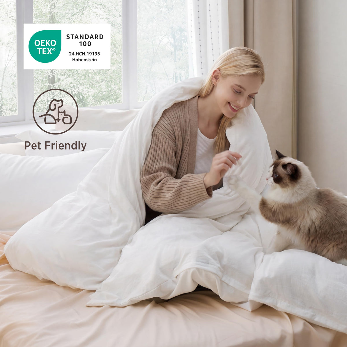 Bedsure Prewashed Duvet Cover Queen, Bedding Set with Zipper Closure, White | Ultra Soft, Relaxed Texture, Breathable Comfort, Hidden Zipper, 8 Corner Ties, Easy Care, OEKO-TEX Certified, Year-Round Use