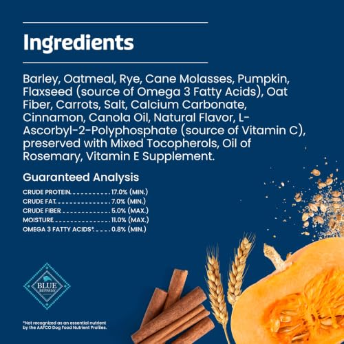 Blue Buffalo Health Bars Pumpkin & Cinnamon Dog Biscuits, 16 oz | Oven-Baked, Crunchy Texture, No Chicken By-Product, Corn, Wheat, or Soy