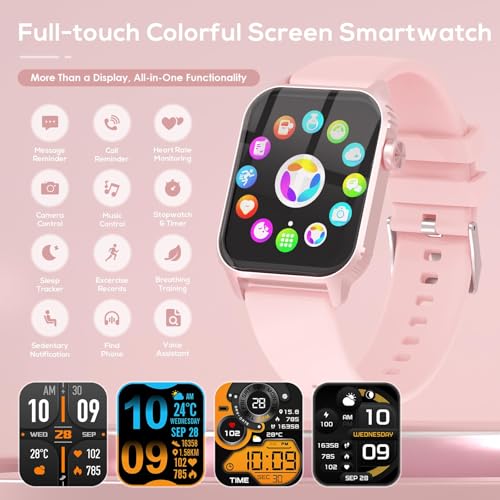 Smart Watch for Women, 120 Sports Modes Smartwatch with 1.83" HD, Alexa Built-in, Heart Rate/Sleep Monitor, IP67 Waterproof, Bluetooth Call & Music Control Fitness Watch for iPhone/Android (Pink)