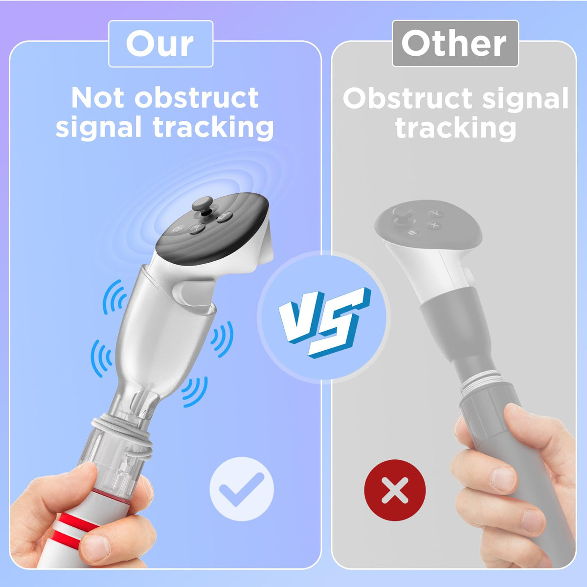 YOGES Gorilla Tag Long Arms Compatible with Meta Quest 3S/ Quest 3/ Oculus Quest 2/ Quest Pro/Rift S Controller, Beat Saber Handle Attachments VR Sticks Dual Extensions Grips for Playing VR Games