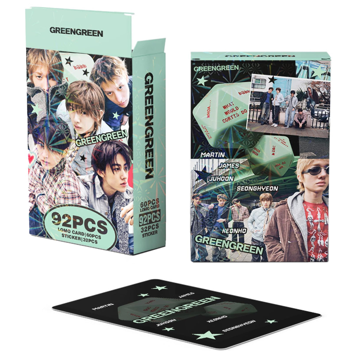 KPOPBTS Cortis 60 PCS Photocards and 32 PCS Stickers KPOP Album GREENGREEN Merch Cards Lomo Card Set, Gift for COER‌ Boys and Girls