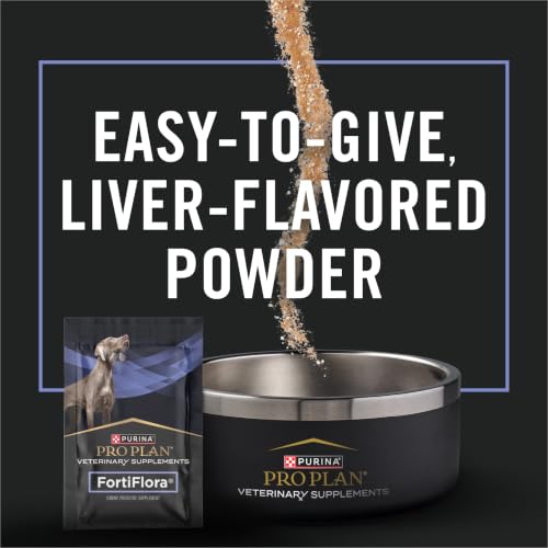 Purina Pro Plan Veterinary Supplements FortiFlora Dog Probiotic Supplement | FortiFlora Probiotic Supplement with strain of probiotics promotes intestinal health and can help management of diarrhea