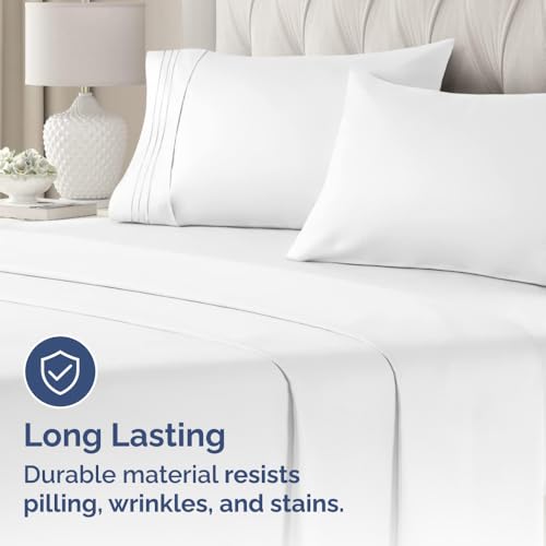 King Pillow Cases Set of 2 - Ultra Soft Cozy Pillowcase Covers - White | Hotel Quality, Comfortable Bedding for Women, Men, Kids & Teens, Machine Washable Pillow Protectors, 2 Piece Set, King Size