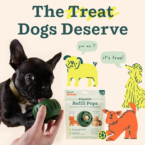 WOOF Pupsicle Peanut Butter & Beef Refill Pops Dog Treats, Large, 7 Count | For large Pupsicles, peanut butter & beef flavor, long-lasting treats, pre-made Pops, wholesome ingredients, shelf stable