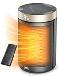 DREO Space Heater, Portable Electric Heaters for Indoor Use with Thermostat | 2026 Upgraded, 34dB Quiet, 12H Timer, 5 Mode, Remote, 1500W PTC Ceramic Fast Safety Heat for Office Bedroom Home, Gold
