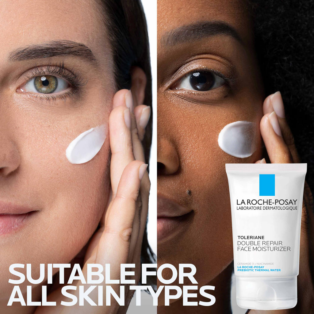 La Roche-Posay Toleriane Double Repair Face Moisturizer | Daily face cream with glycerin, niacinamide and ceramide for all skin types. Oil free and fragrance free.