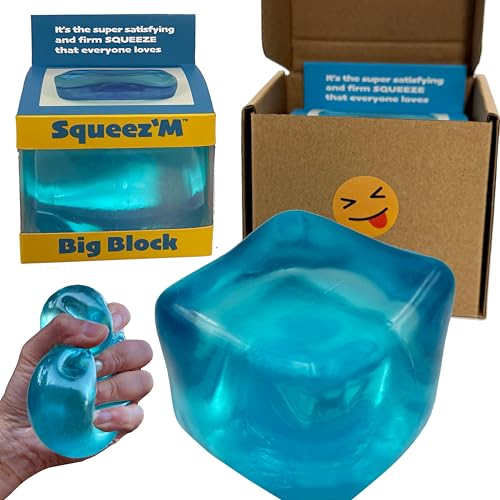 Original BigBlok Premium Stress Cube, Squishy Fidget Toy, Kids & Adults | Non-toxic ASTM certified, US family-owned, easy replacement, jumbo sensory squeeze cube for stress relief