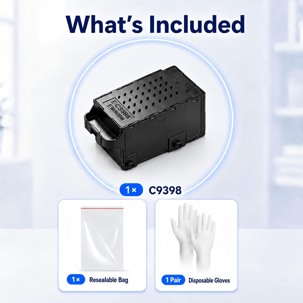 C9398 Ink Maintenance Box Compatible with ET-2418 ET-2900 ET-2903 ET-4903 | ET-1910 ET-1913 ET-2410 Printer, High Capacity, New Chip 100% Compatible C9398 Maintenance Box