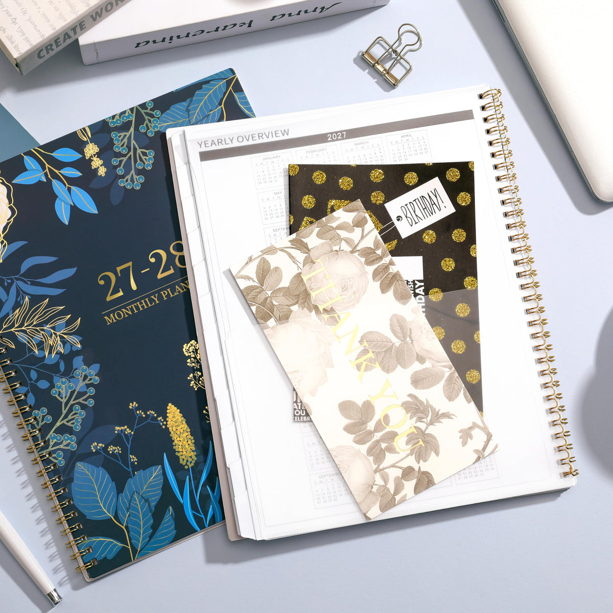 2027-2028 Monthly Planner - 2 Year Monthly Planner/Calendar 2027-2028, Jan 2027 - Dec 2028, 11" x 9", 24 Monthly Planner with Tabs, Back Pocket, Holidays, Twin-Wire Binding, Note Pages