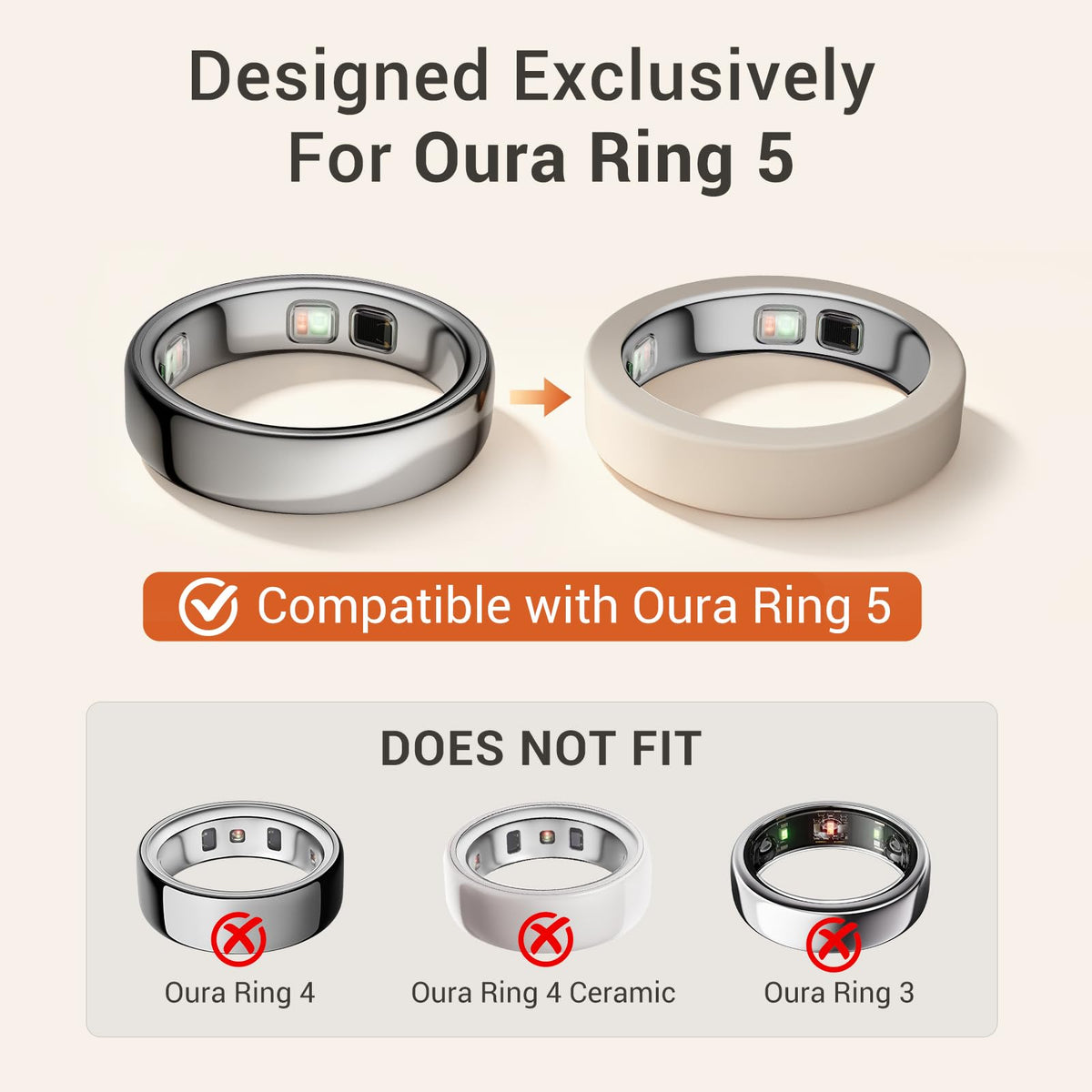 CoBak 10 Pack Ring Cover Compatible with Oura Ring 5 | Support Charging with Cover on, anti-scratch ultra-thin silicone, non-slip, anti-yellowing, assorted colors, skin-friendly.