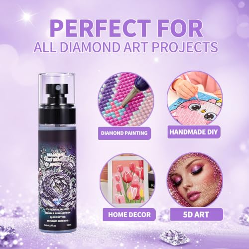 Diamond Art Sealer Spray, Painting Sealer Spray, Quick Drying Spray evenly | For Diamond Art, Secure Diamond Fixing and High Gloss Finish 100ml