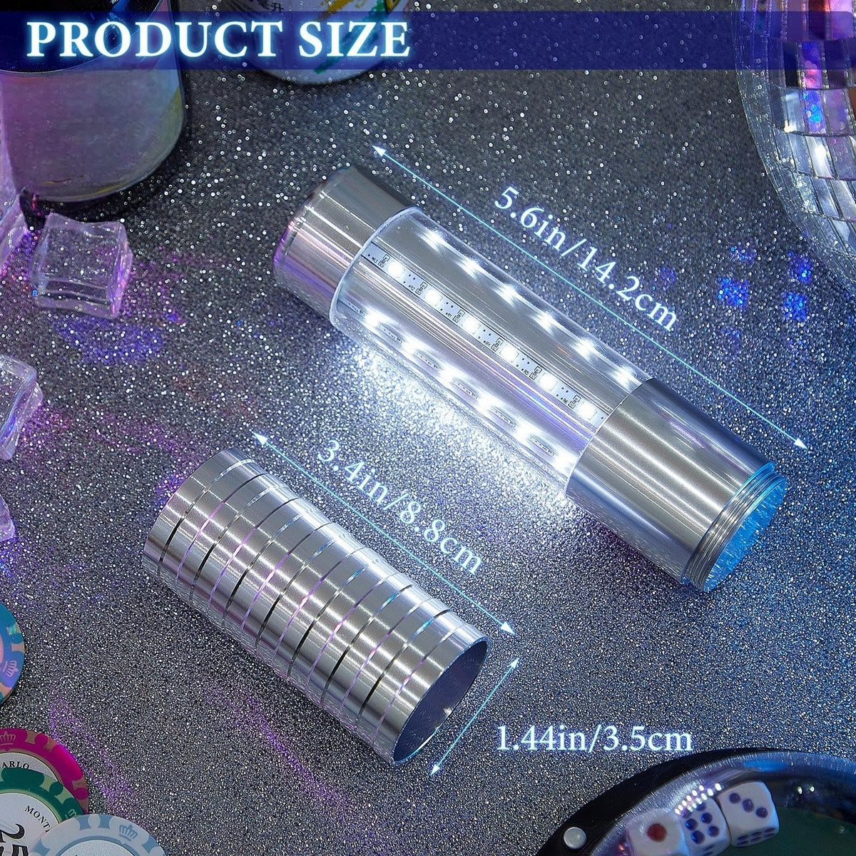 Civaner 4 Pcs LED Bottle Service Lights Nightclubs, Silver White Light | Handheld,Rechargeable,Adjustable Light Mode,Matching Charger,Flashing Light Signs For Birthday Wedding Party