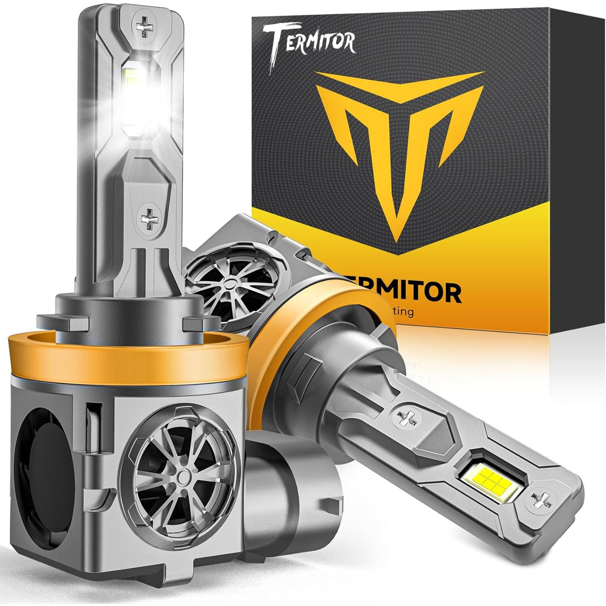 Termitor 2026 New-Gen H11/H9/H8 Light Bulbs, 80,000LM Super Brightness,90K+ Hrs Lifespan,True 1:1 Mini Size Replacement, Plug & Play, Pack of 2
