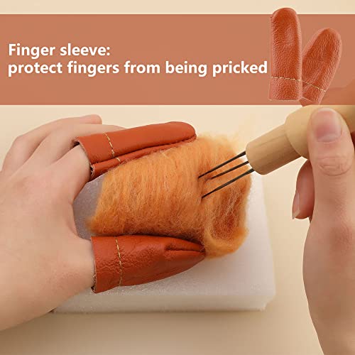 Mayboos 74 Pcs Felting Needles 36/38/40 Gauge Needle Felting Supplies | Needle Felting Tools with 3 Sizes Felting Needles Wooden Handle for Beginner Professional