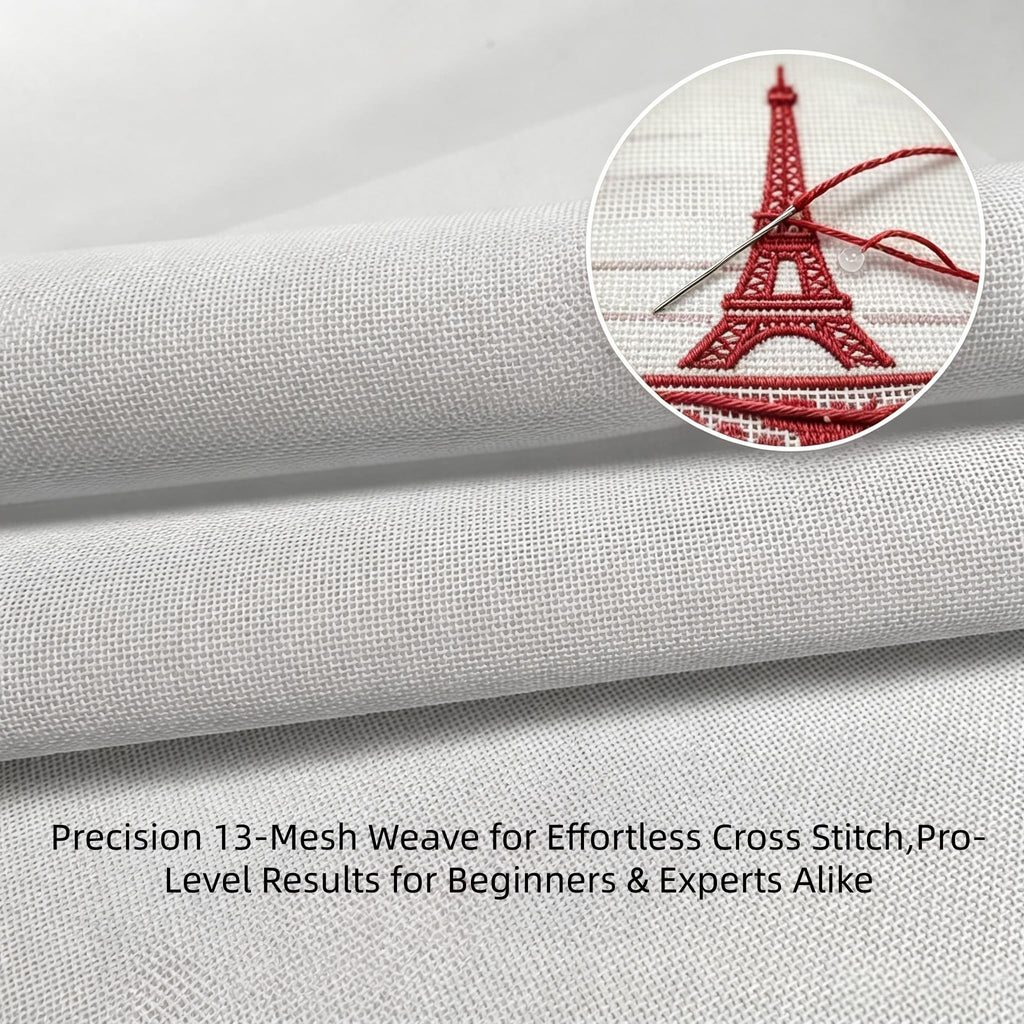 Needlepoint Canvas 13 Mesh 20"x18" White Cotton Blank for Embroidery | White cotton 13 mesh needlepoint canvas, stiffened even weave, holds stitches for embroidery, cross-stitch, needlework.