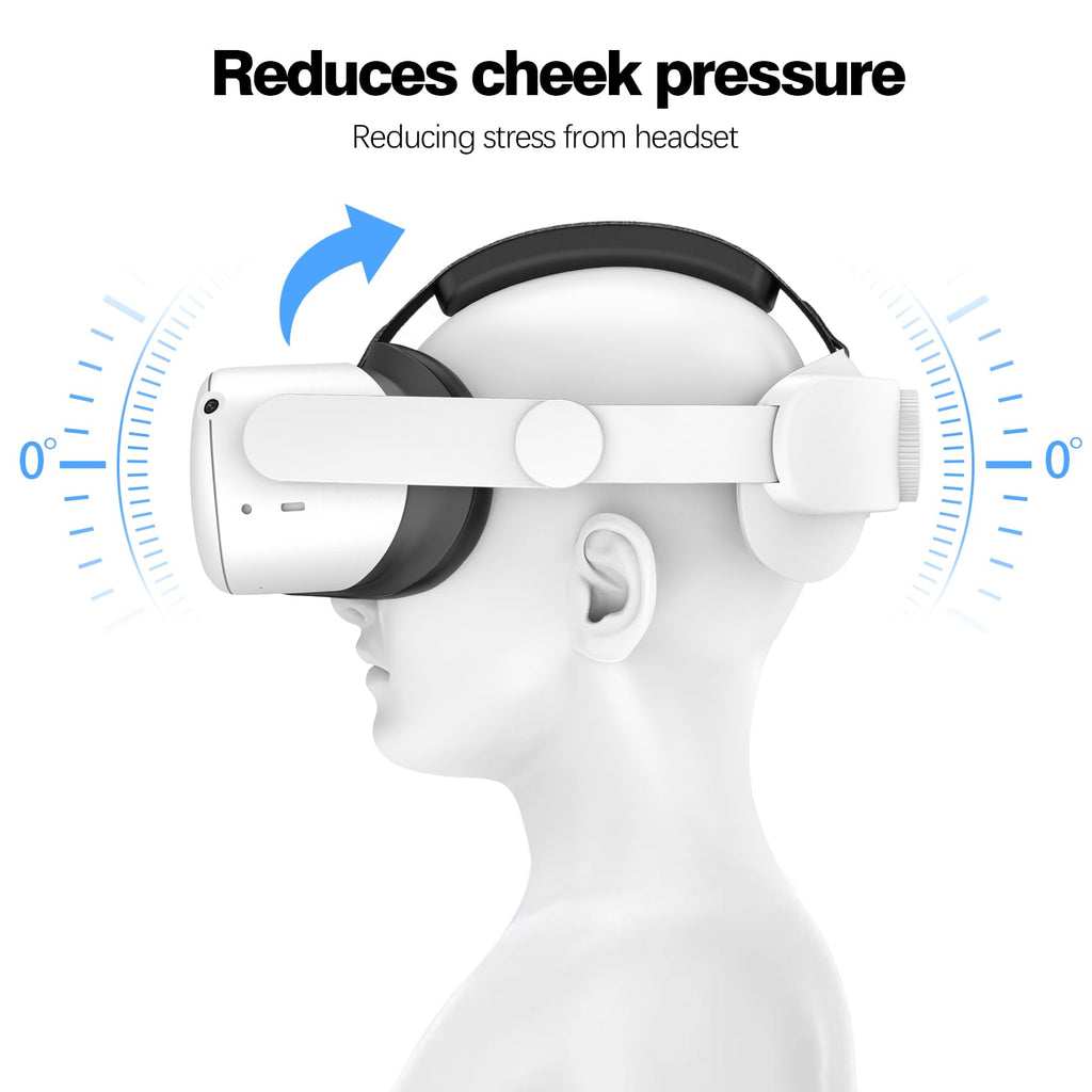 VZNEK Head Strap Compatible with Oculus Quest 2,Meta Quest 2 Accessories Adjustable Elite Strap Replacement for Enhanced Comfort Support and Gaming Immersion in VR (Without Battery)