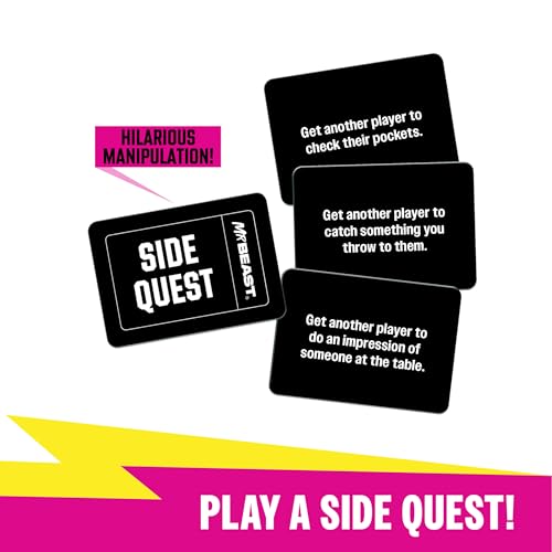 MrBeast Game, The Ultimate Party Game for Friends - Timed Stunts | Spin the wheel, draw Challenge, Duel, Party, or Side Quest cards, group games for adults