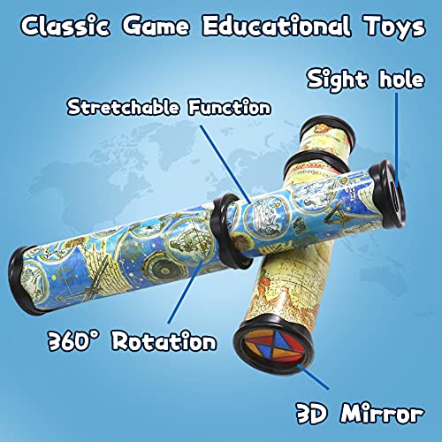 Anyumocz 2 Pcs Magic Kaleidoscope,Old World Kaleidoscope Classic Toys,Stretchable Long Classic Kaleidoscope Toy for Boys and Girls Gifts,Children Toys(Two Colors)