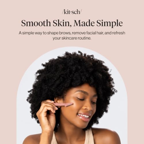 Kitsch Dermaplane Razor for Women Face – Terracotta, 12 pcs | Face Razors for Women & Men, Eyebrow Razor & Face Shaver – Exfoliating Facial Razor & Dermaplaner as Tool for Smoother Skin