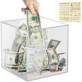Piggy Bank for Adults Must Break to Open Acrylic Clear Piggy Bank Coin Bank | Vcertcpl Money Saving Box for Cash Saving, Unopenable Adults Bank for Real Money Bank Change Jar (Clear, 12x12CM)