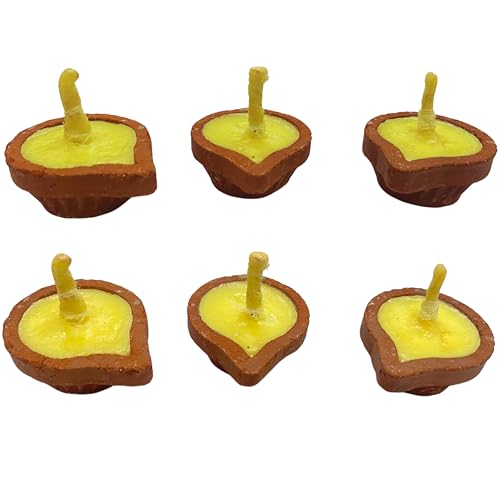 Handcrafted Poojan Clay Ghee Diya Set of 15 - Eco-Friendly Homemade Diya with Premium Cow Ghee Wick for Spiritual Rituals, and Religious Ceremonies, Meditation.