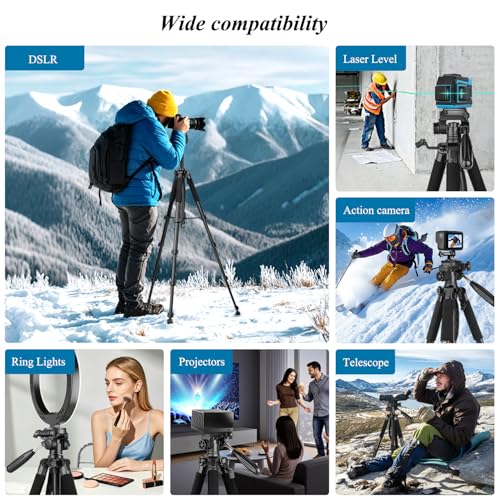 VICTIV 74” Camera Tripod, Tripod for Camera and Phone with Phone Holder | Aluminum Professional Tripod Stand for Canon Nikon with Carry Bag, Compatible with DSLR, iPhone, Spotting Scopes, Gopro