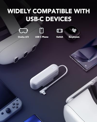 VIYISI Battery Pack for Meta Quest 3/2, 5000mAh VR Charger Accessories | Extended Playtime, Lightweight Power Bank Compatible with Oculus Original & Elite Head Straps, Ideal for Gaming and Travel