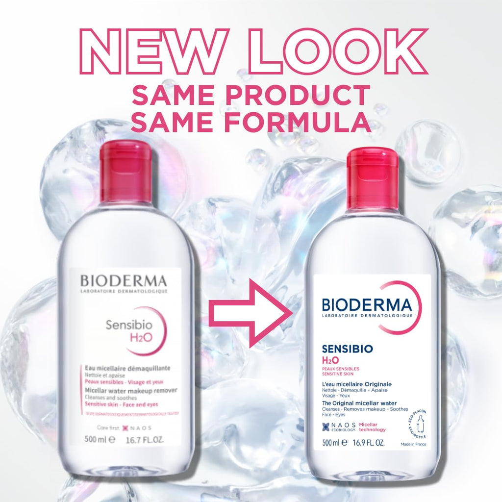 Bioderma - Sensibio - H2O Micellar Water - Makeup Remover Cleanser - Face Cleanser for Sensitive Skin