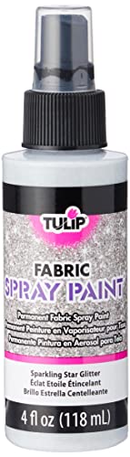 Tulip Fabric Paint, Permanent Spray on Paint, 4 fl oz Sparkling Star Silver Glitter