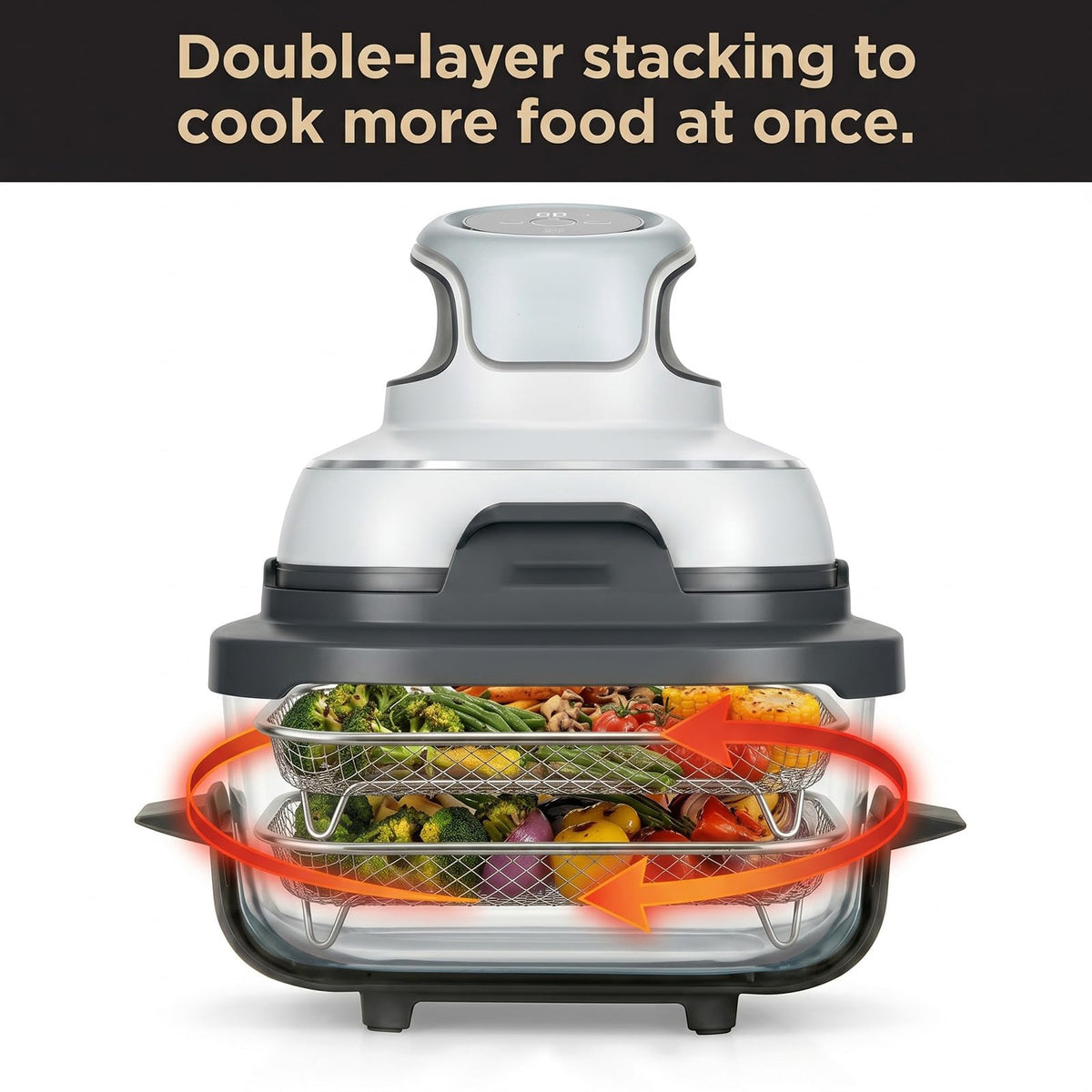 Buwesru 2Pcs for Ninja crispi pro Accessories, for Ninja crispi Stainless Steel Tray FN101 Accessories, 304 Food Grade Fine Mesh Grill Basket, Stackable Double Layer Air Fryer Wire Tray for Baking