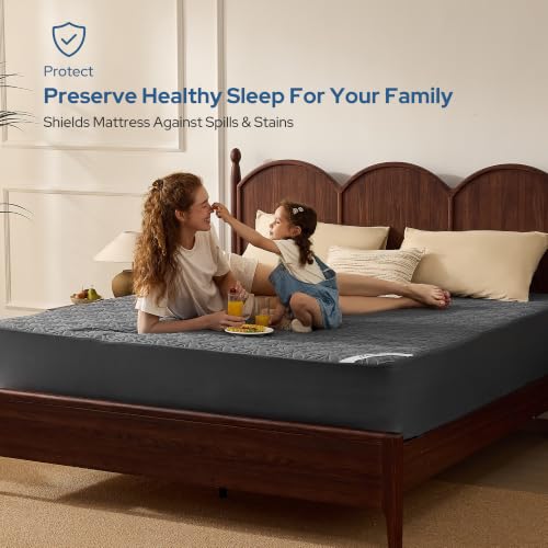 BEDLORE Waterproof Mattress Protector, Queen Size Mattress Pad Noiseless | Deep Pockets Fit 6"-18" Mattresses, Soft Breathable Dirt-proof Bed Mattress Cover Washable for Home, Bedroom, Hotel (Gray)