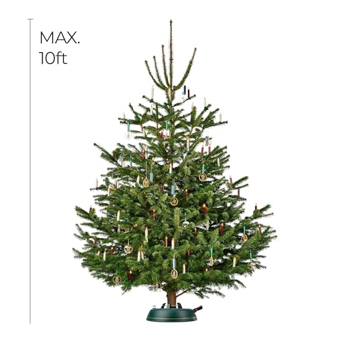 Krinner Tree Genie XL Tree Stand, Green - Fits 10 ft Trees | Original Single-Cable System, Foot Pedal Operation, Water Level Indicator, Ratchet Lock, No Assembly Required