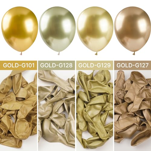 PartyWoo Gold Balloons 50pcs Gold Latex Helium Balloons 12 Inch | Birthday Wedding Anniversary Baby Shower Graduation Bachelorette Retirement Party Decorations Gold-G101