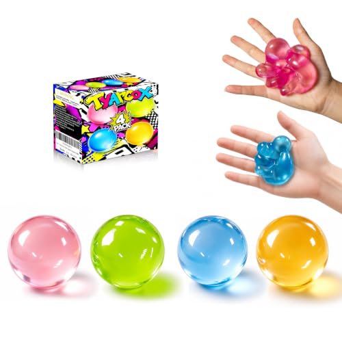 Tyarcox 4 Pcs Coconut Oil Squishy, Shapeable No-Rebound Stress Relief Ball, Formable Sensory Fidget Toy for Study Work & Relaxation, Calming Desk Decor Anxiety Relief Gift