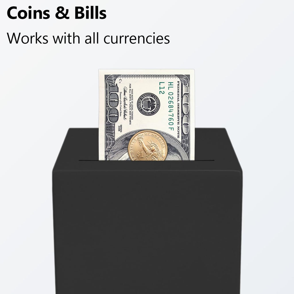 EIENHOSHI Unbreakable Piggy Bank for Adults, Must Break to Open Disposable Money Bank, Forced Savings Box with Sturdy Design, Cash Saving Container for Adults, Black