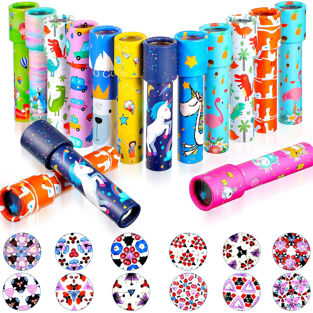 Chivao 15 Pcs Kaleidoscopes for Kids Bulk Party Favors, Lovely Style | Vintage Kaleidoscope Toys Bulk for Classroom Return Gifts, Carnival Prizes Goodie Bag Fillers, Educational Party Supplies