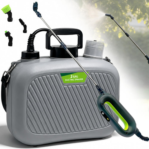 2 Gallon Battery Powered Sprayer, Covers 4,500 Sq Ft per Tank | Electric Sprayer with 3 Interchangeable Nozzles, Handle with Digital Battery Display, for Lawn, Garden & Outdoor Cleaning