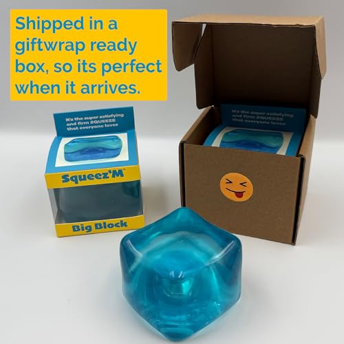 Original BigBlok Premium Stress Cube, Squishy Fidget Toy, Kids & Adults | Non-toxic ASTM certified, US family-owned, easy replacement, jumbo sensory squeeze cube for stress relief