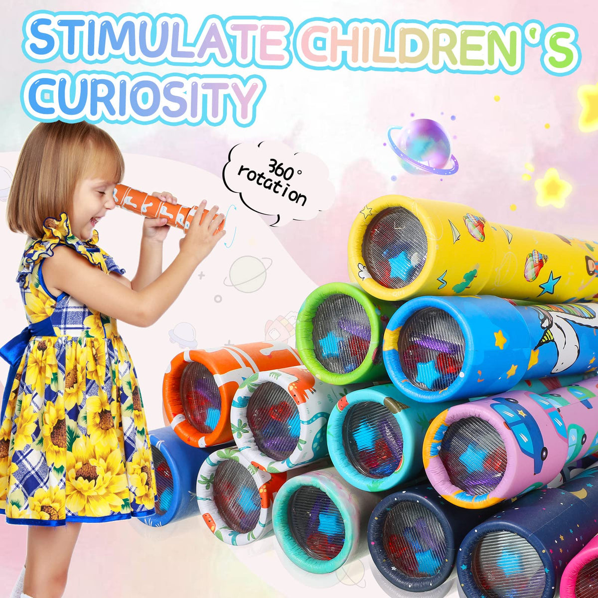Chivao 30 Pcs Classic Kaleidoscope for Kids Party Favors, Cute Style | Bulk Kaleidoscopes, Classroom Rewards, Goodie Bag Stuffers, Birthday Gifts, Random Animal Patterns, Vintage Optical Toys