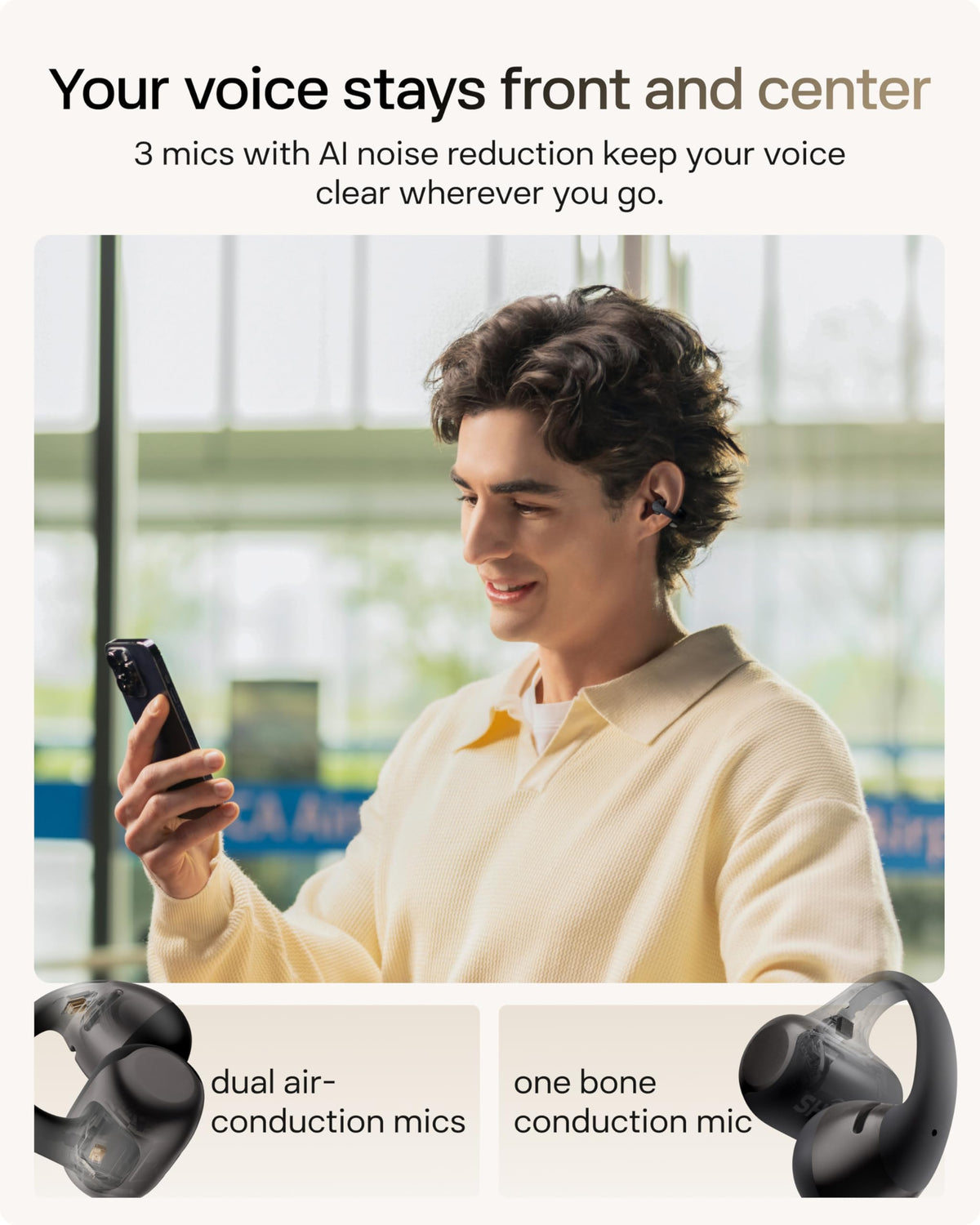 SHOKZ OpenDots 2 Open-Ear Clip-On Earbuds, Black, Dolby Audio, 3 Mics | Rich bass with Dolby Audio; 3-mic clear calls; 40H listening; IP57; Bluetooth 6.1; Travel/City walk/Commuting/Yoga/Pilates