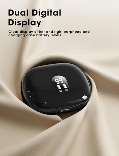 Wireless Earbuds, Hi-Fi Deep Bass Ear Buds, 48H Playtime In-Ear Headphones | 2 Mics for Clear Calls, LED Display, IPX7 Waterproof, Touch Control, Lightweight Bluetooth Earphones for iPhone/Android/TV