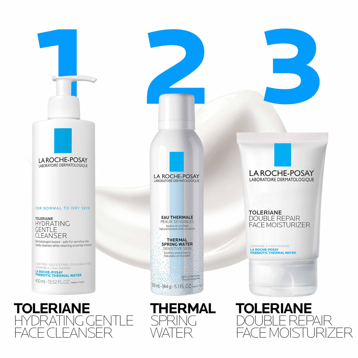 La Roche-Posay Toleriane Double Repair Face Moisturizer | Daily face cream with glycerin, niacinamide and ceramide for all skin types. Oil free and fragrance free.