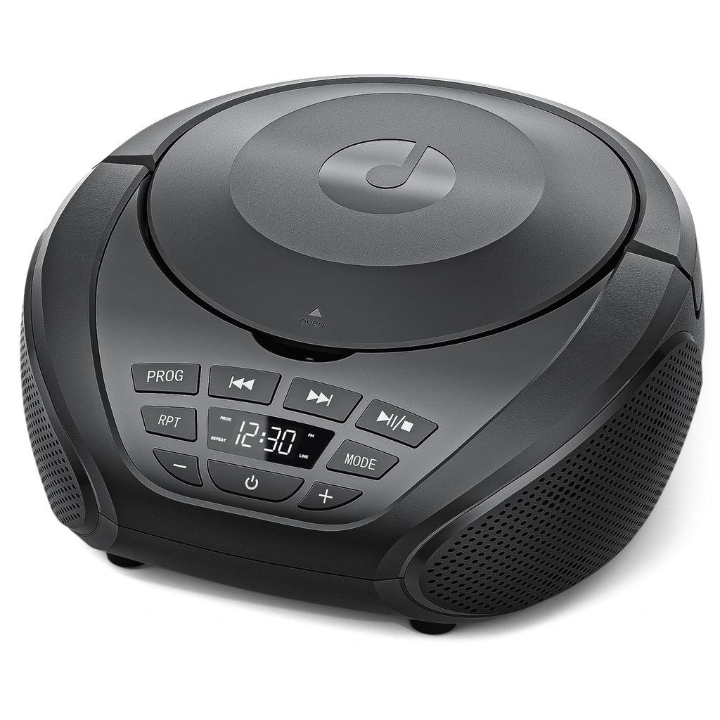 Gueray CD Player Portable Boombox Radio CD Players with Dual Speakers | Bulit-in FM Radio AUX Input Support Headphones Playlist Mode PROG Playback for Outdoor Indoor Audiobooks