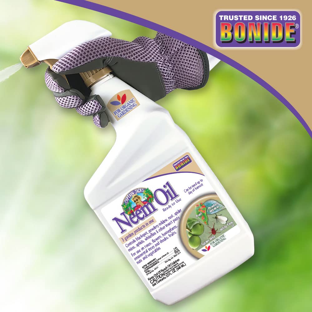 Bonide Captain Jack's Neem Oil, 32 oz Ready-to-Use Spray | Multi-Purpose Fungicide, Insecticide and Miticide, For Plants, For Organic Gardening