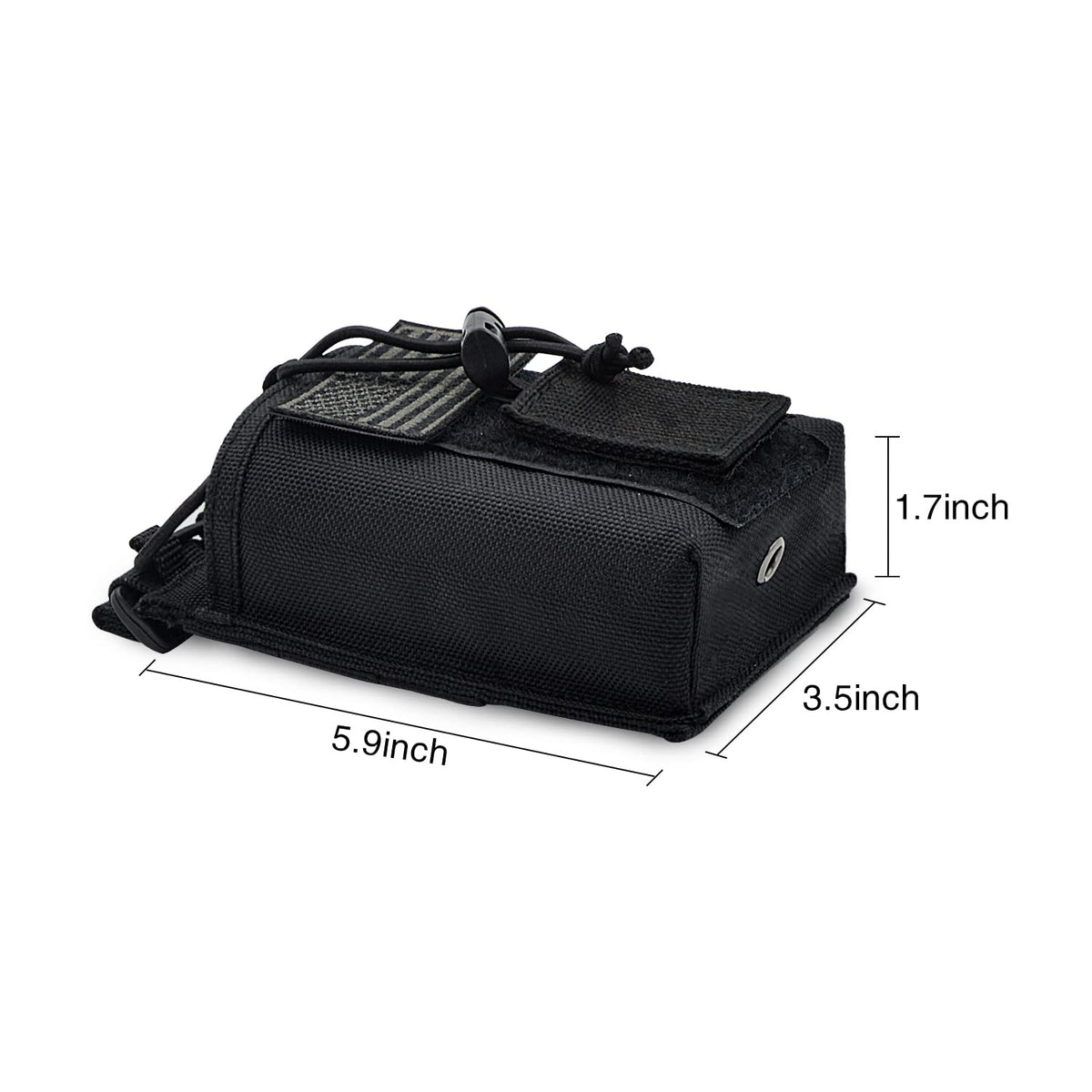 YEZEJUN Molle Radio Pouch Holster Tactical Holder Duty Belt Accessories Military Heavy Bag for Two Ways Walkie Talkies Adjustable Storage with 1 Pack Patch