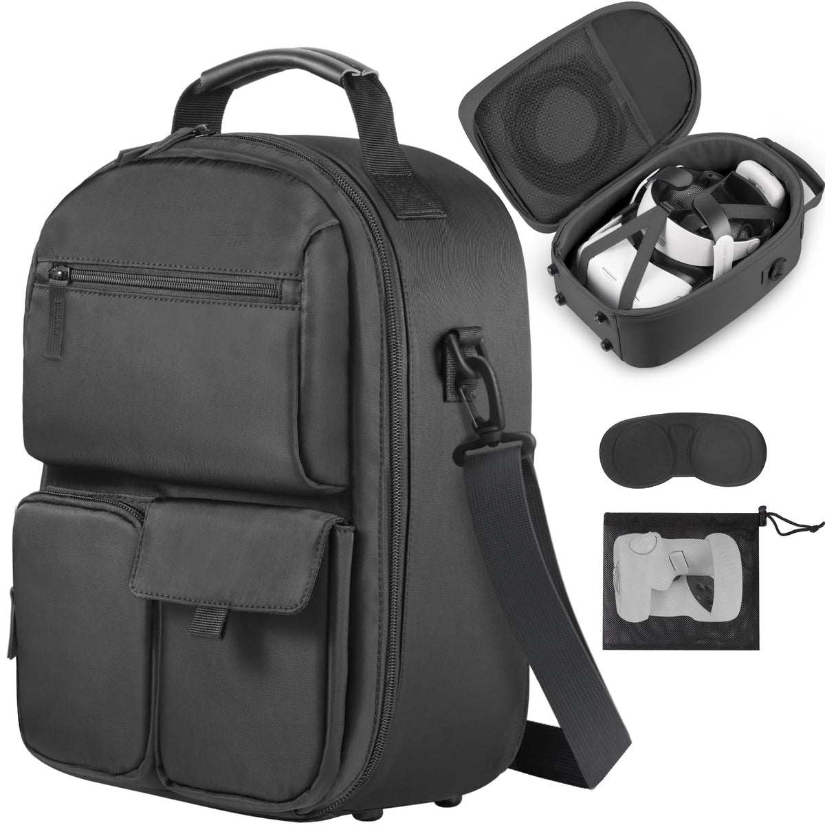 FOREGOER Carrying Case for Meta Quest 3/Quest 3S/Oculus Quest 2, Hard Travel Storage Case Compatible with Oculus Quest 3 Headset, Quest Pro, Touch Controllers Accessories, VR All-in-One Gaming Headset