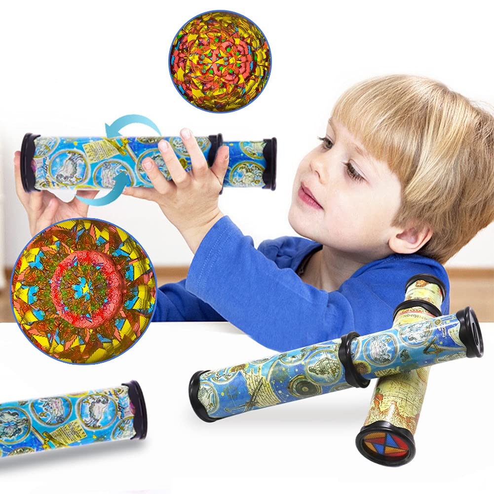Anyumocz 2 Pcs Magic Kaleidoscope,Old World Kaleidoscope Classic Toys,Stretchable Long Classic Kaleidoscope Toy for Boys and Girls Gifts,Children Toys(Two Colors)