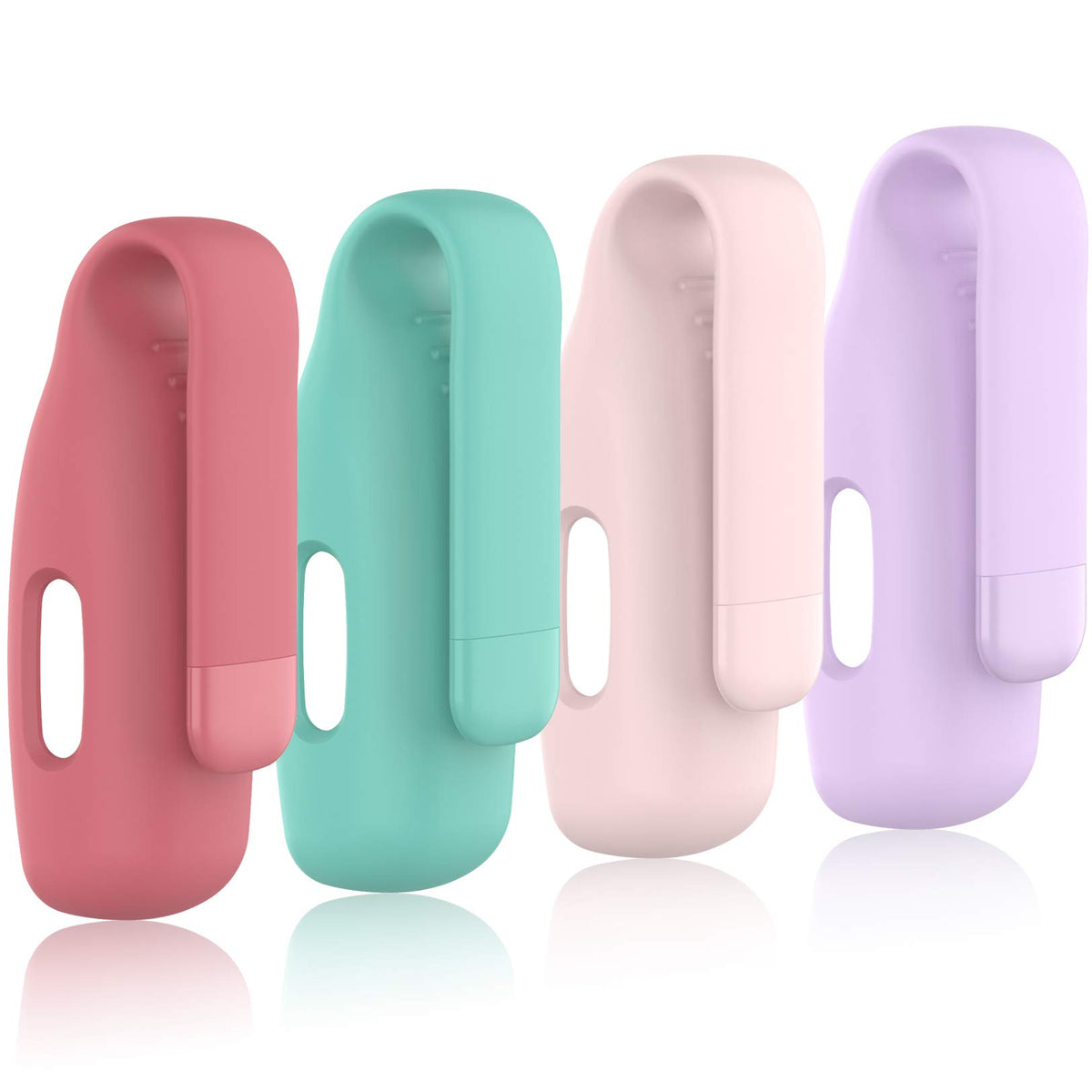 Huadea 4-Pack Clip Case Compatible with Fitbit Inspire 2/Fitbit Inspire 3, Soft Silicone Clip Clasp Accessory Replacement for Inspire 3/Inspire 2